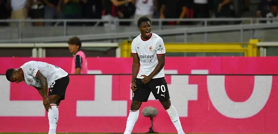 Milan player celebrating after scoring a goal