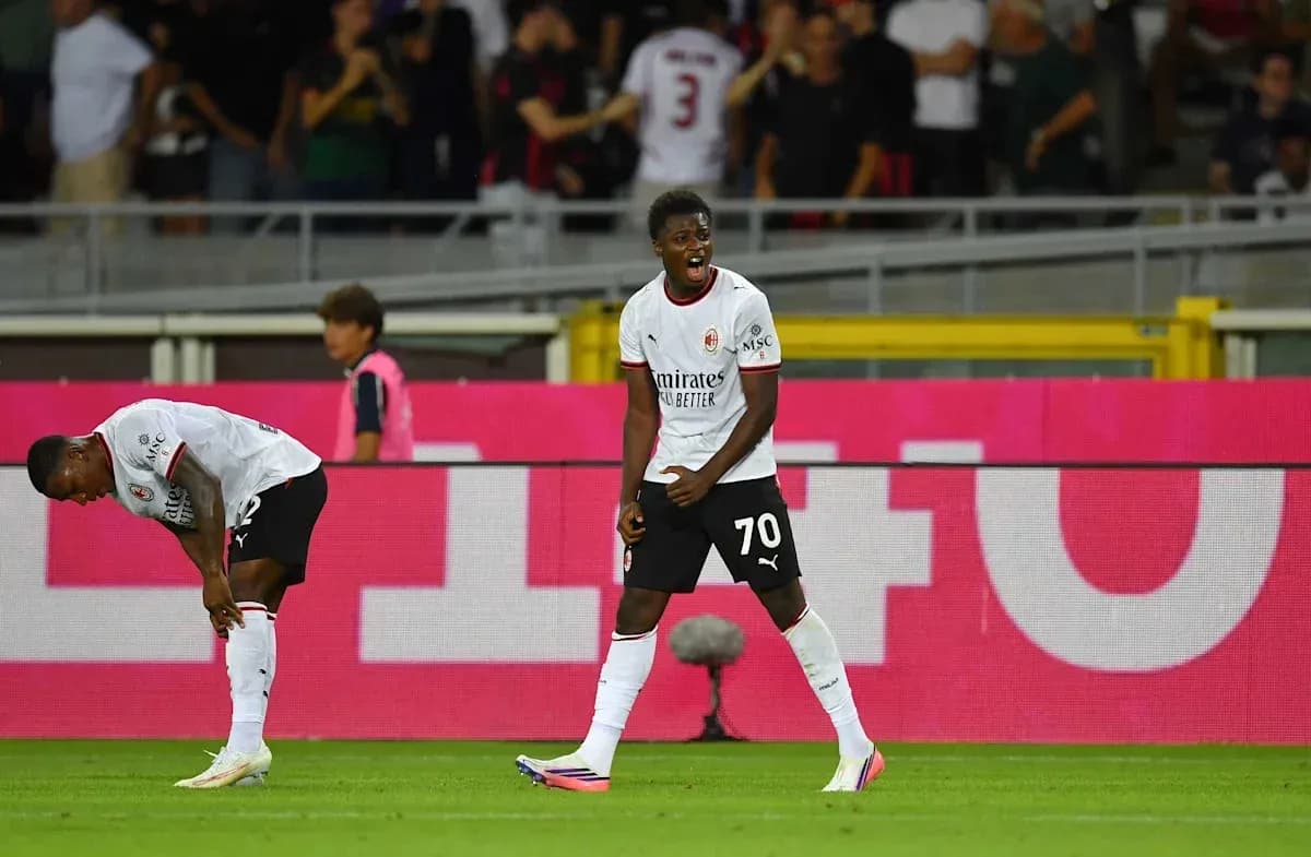 Milan player celebrating after scoring a goal