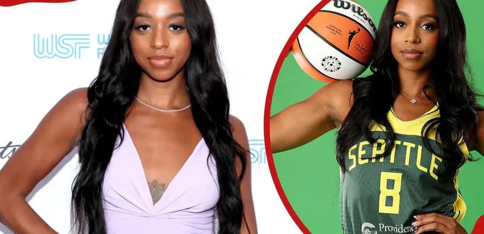 Basketball player posing in team uniform and casual outfit
