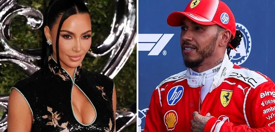 Kim Kardashian and Lewis Hamilton at event