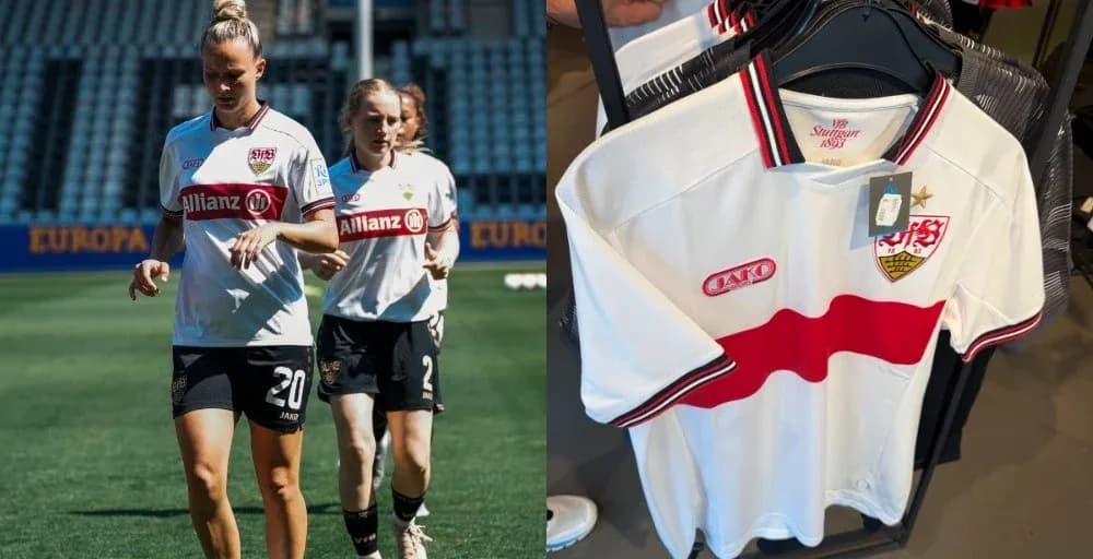 Football players in training gear at stadium