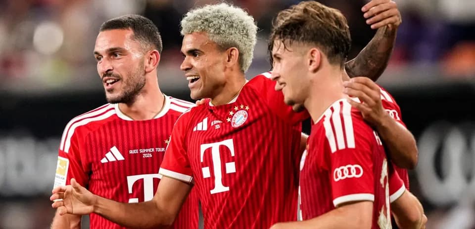 Bayern Munich players celebrating during a match