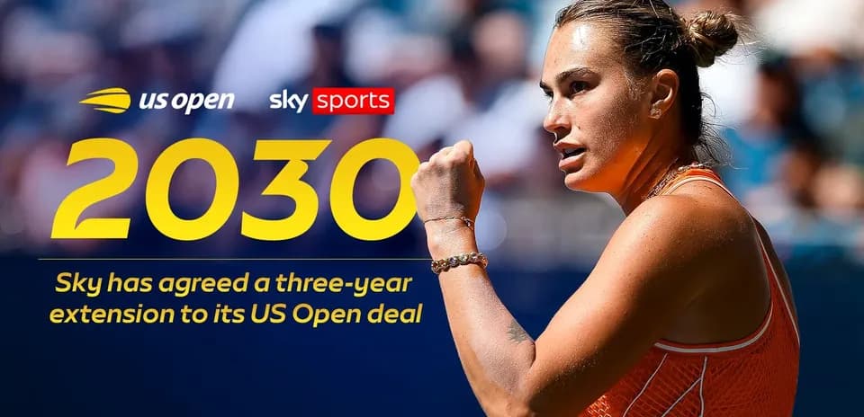 Tennis player celebrating during US Open match