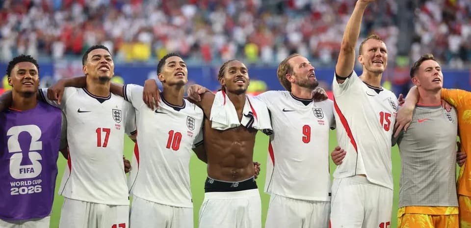 England players celebrating together after a match