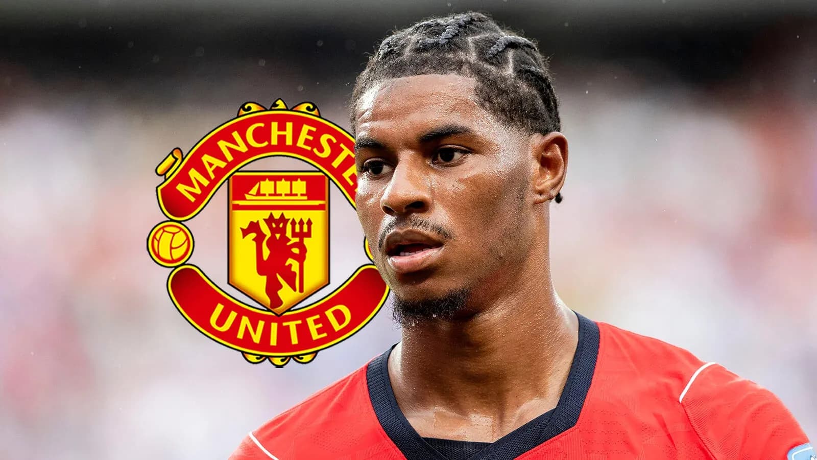 Futbolchi Manchester United formasida ko'rinmoqda