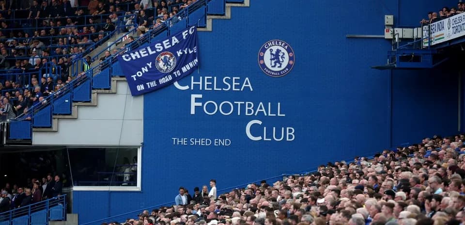 Chelsea FC fans in the stadium during match