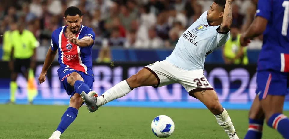 Player kicking the ball during a match