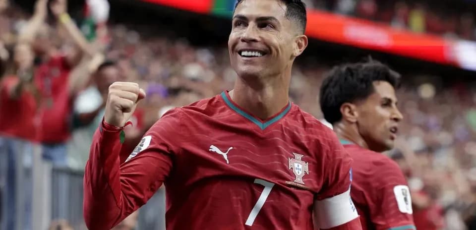Cristiano Ronaldo celebrating during Portugal match
