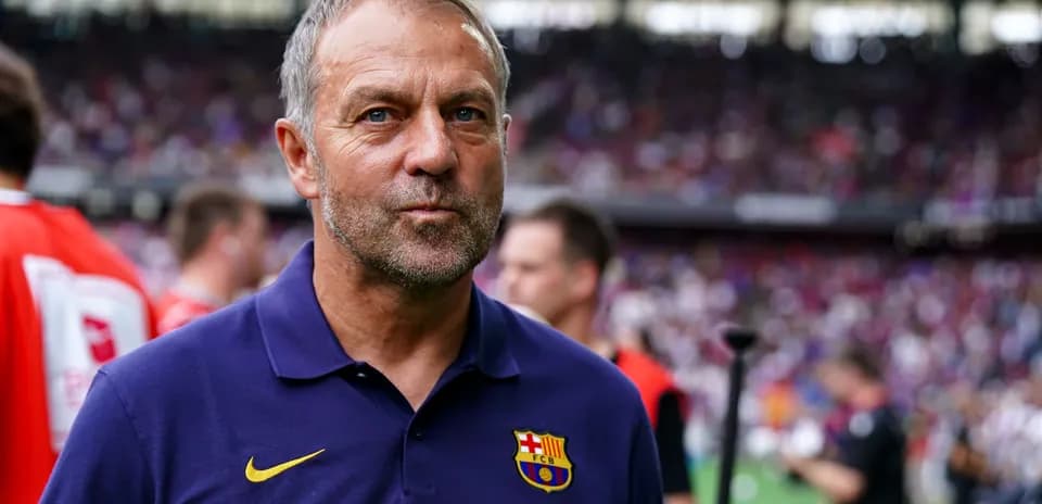 Barcelona coach on the sidelines during match
