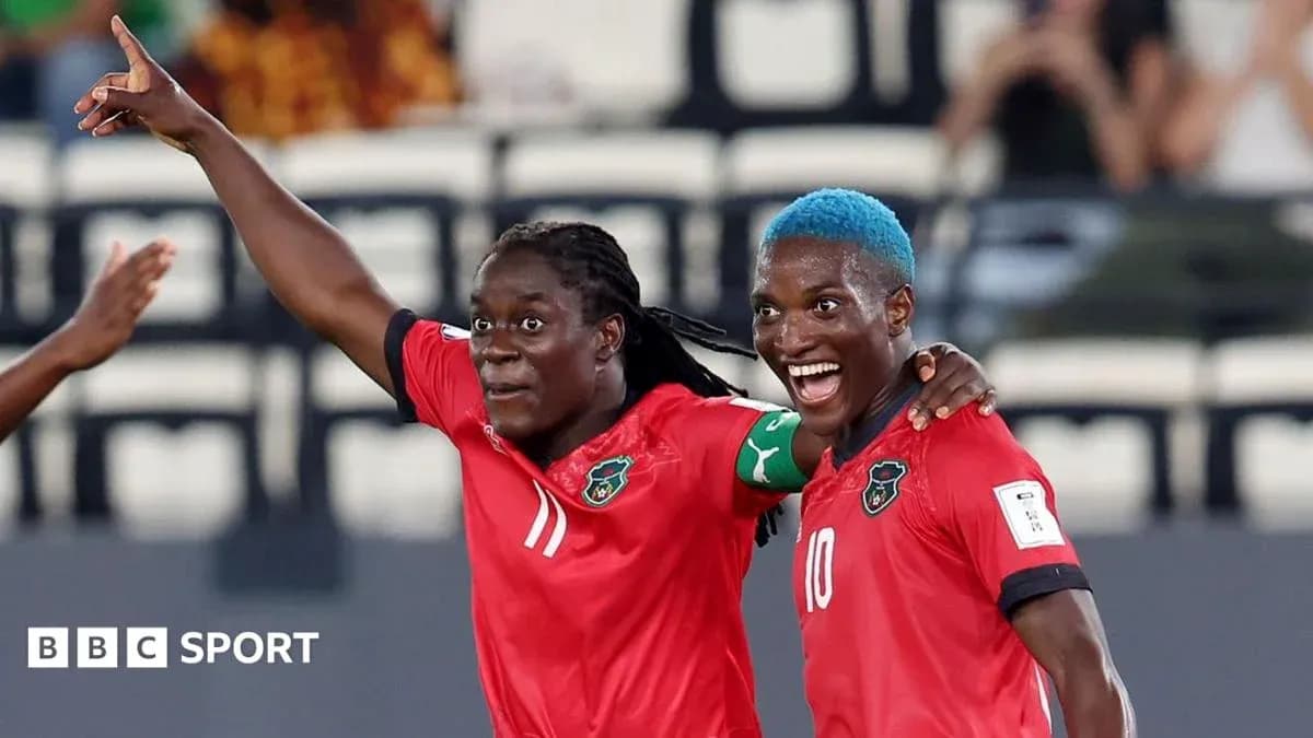 Malawi players celebrating a goal during match