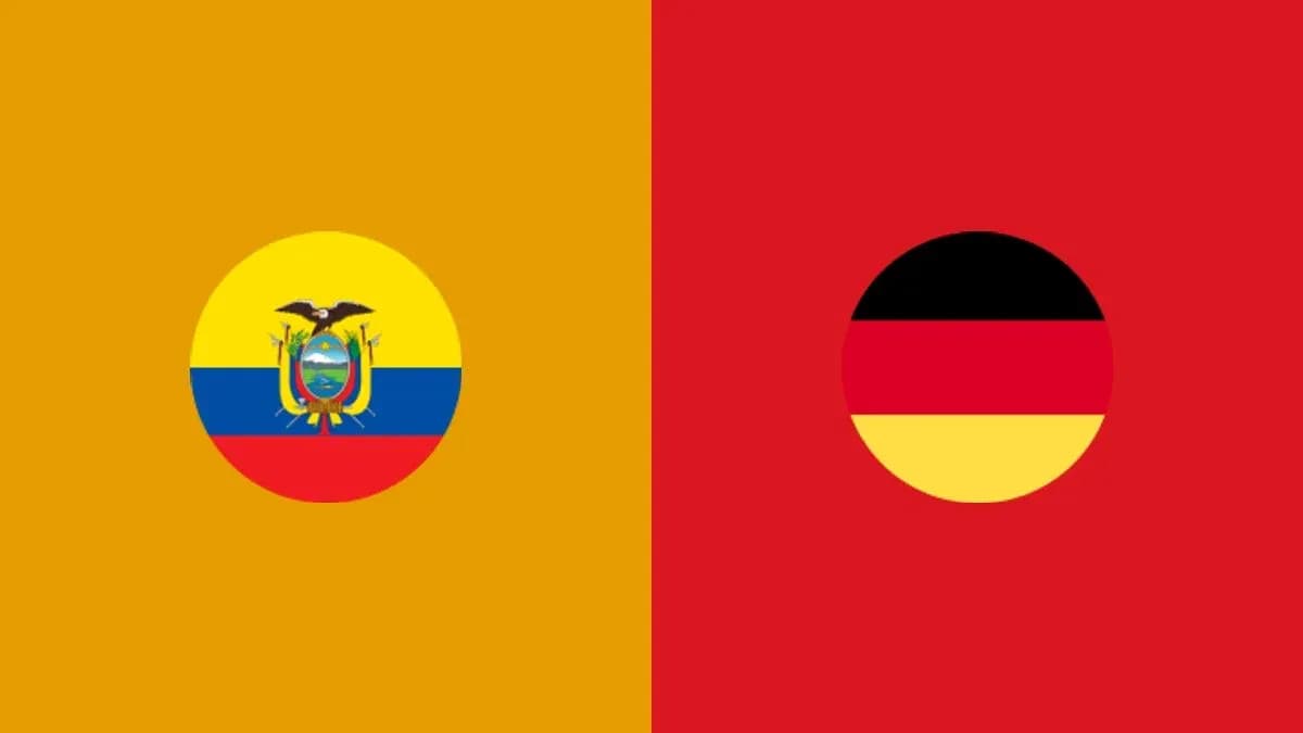Ecuador and Germany flags side by side