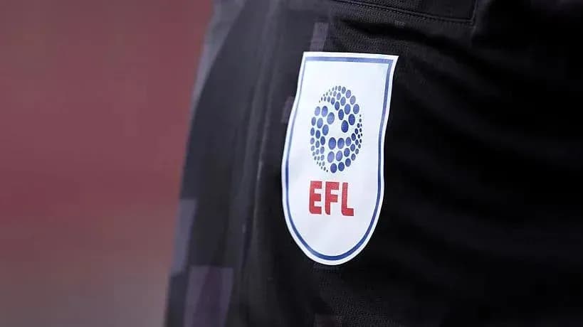 EFL logo on black sports apparel