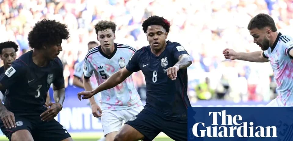 US players contesting the ball during match