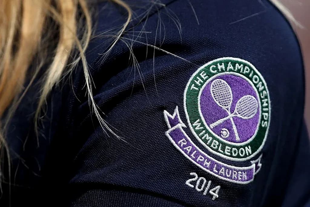Wimbledon Championships logo on a dark jacket
