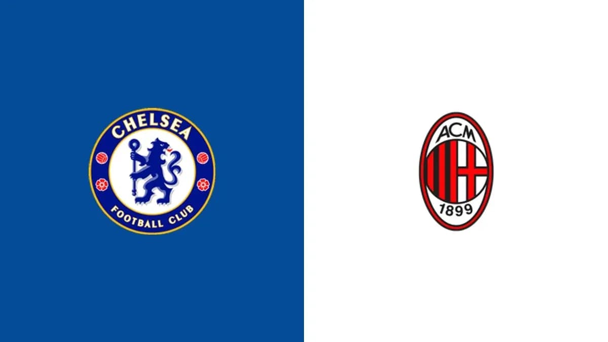 Chelsea and AC Milan club logos side by side