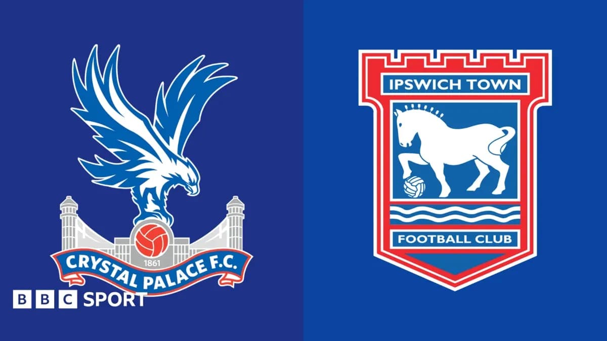 Logos of Crystal Palace and Ipswich Town clubs