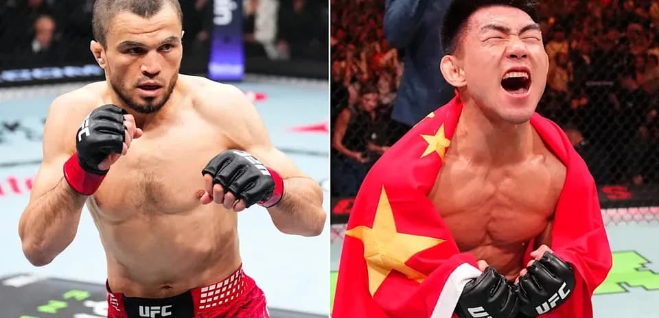 Two MMA fighters in the octagon during match