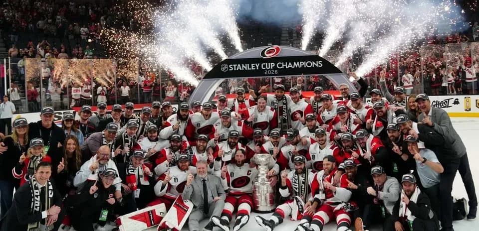 Carolina Hurricanes celebrate 2026 Stanley Cup victory
