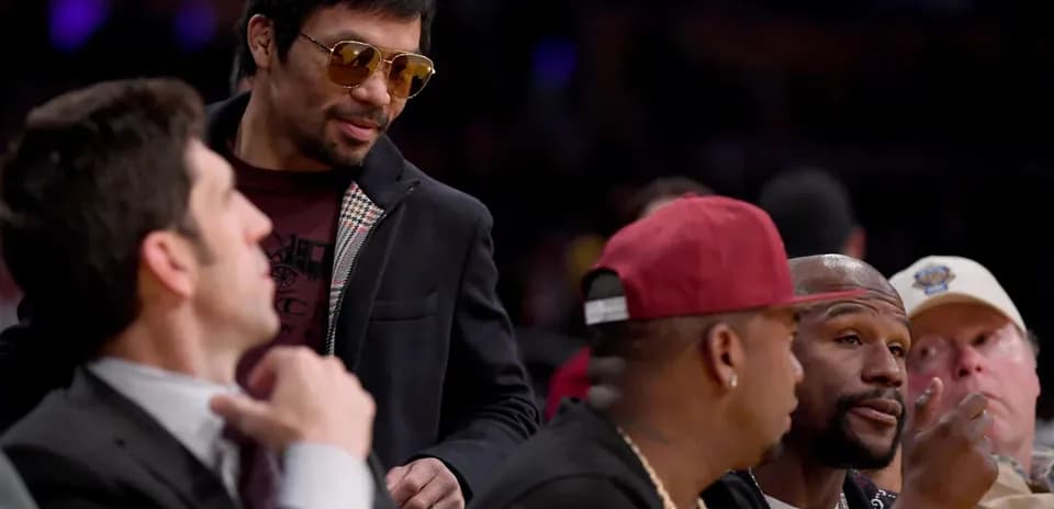 Manny Pacquiao interacting with spectators at event