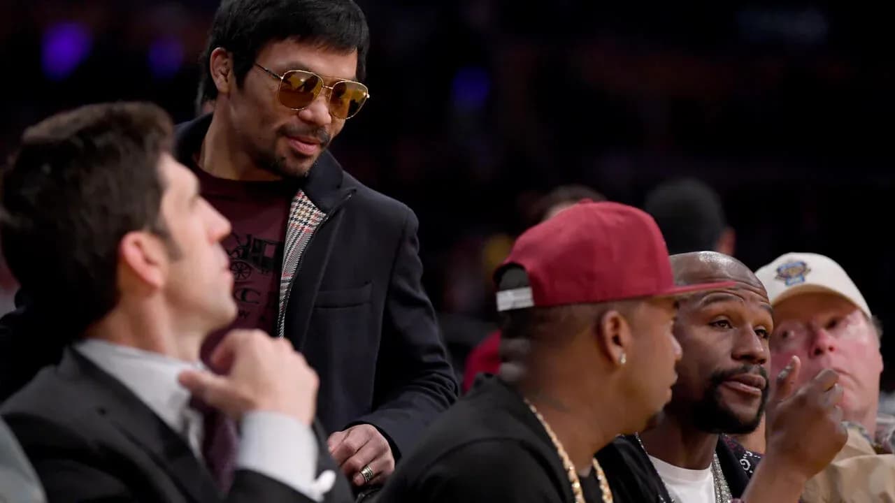 Manny Pacquiao interacting with spectators at event