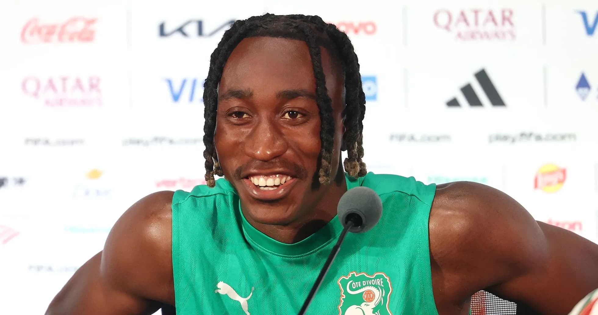Futbolchi pre-match press conference, smiling and speaking