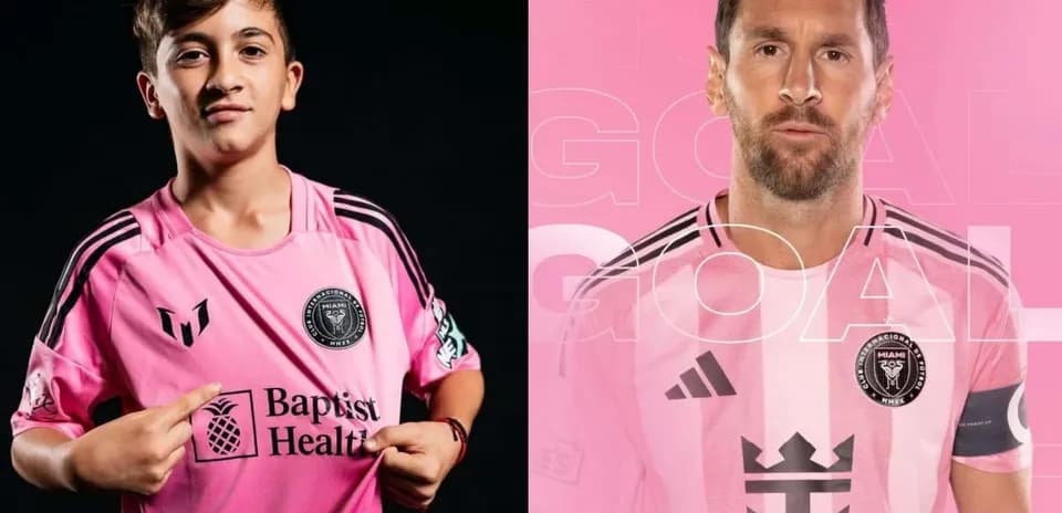 Young fan and player in pink Miami jersey