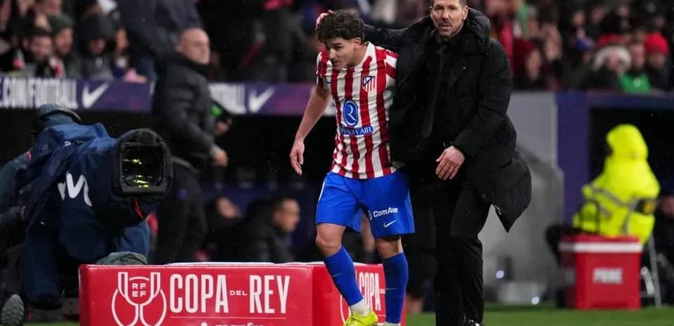 Atlético Madrid player substituted during Copa del Rey match