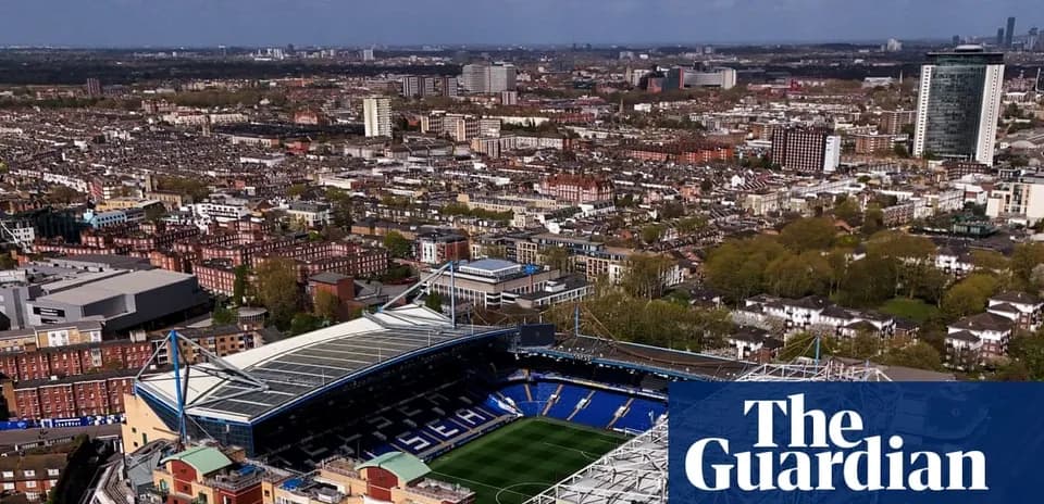 Aerial view of Stamford Bridge stadium and surrounding area