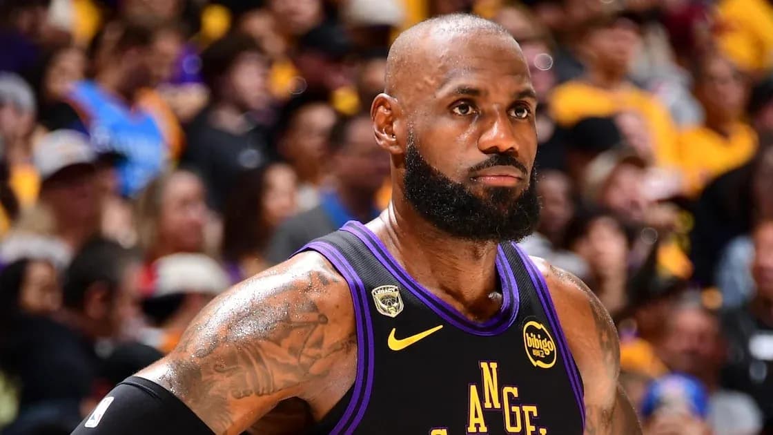 LeBron James on court during a game