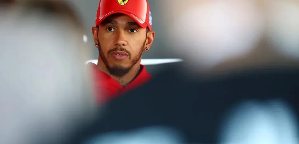 Lewis Hamilton speaking at a press conference