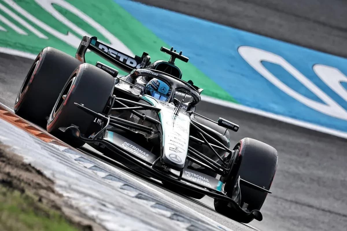 Formula 1 car racing on track during competition