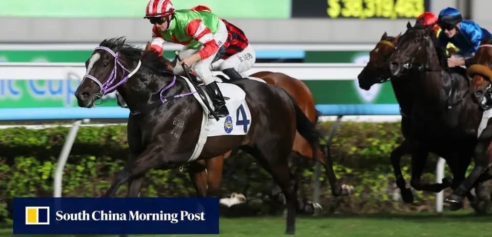 Jockey racing on horse during night race