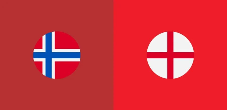 Norway and England flags side by side