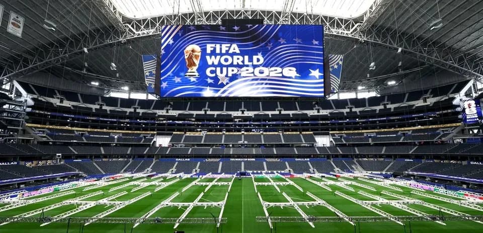FIFA World Cup 2026 banner in stadium