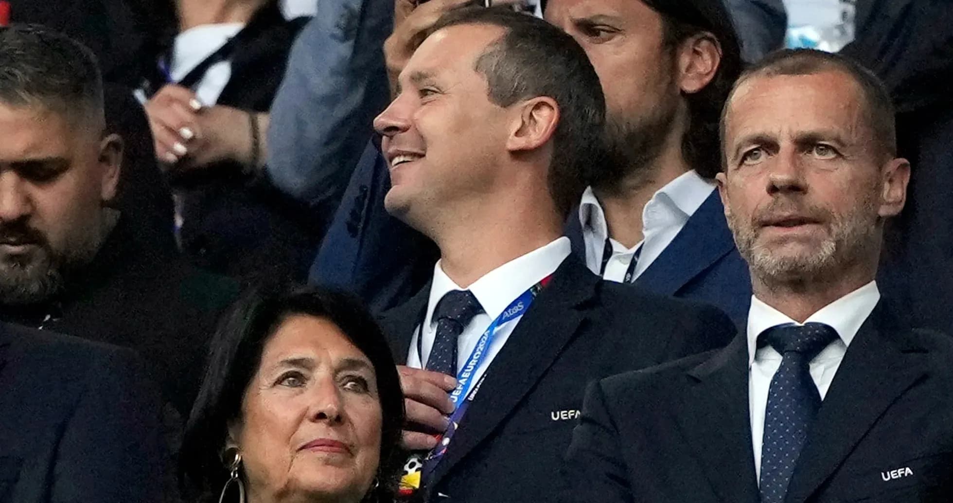 Officials watching match from VIP section