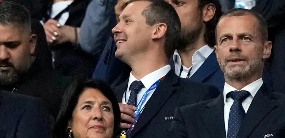 Officials watching match from VIP section