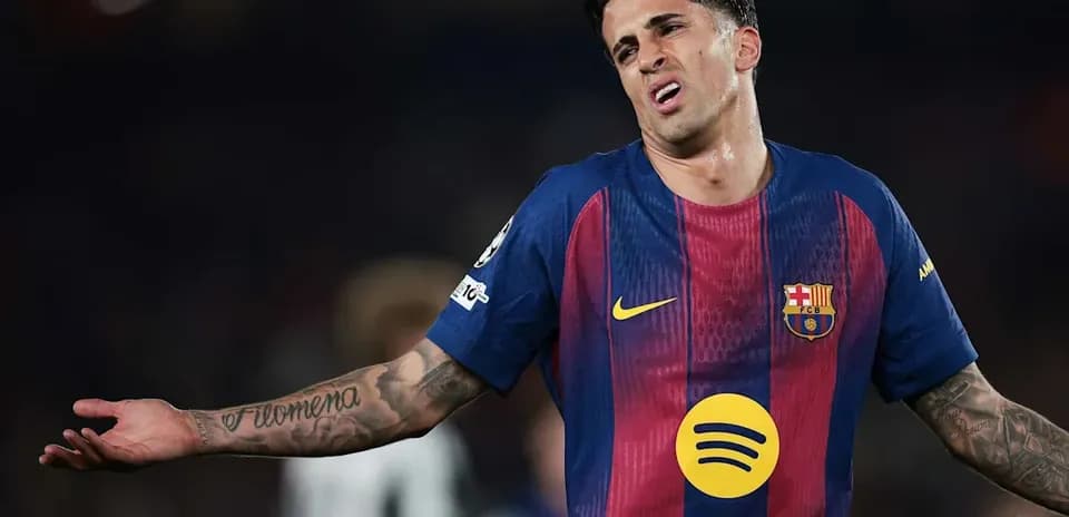 Barcelona player expressing frustration on the field