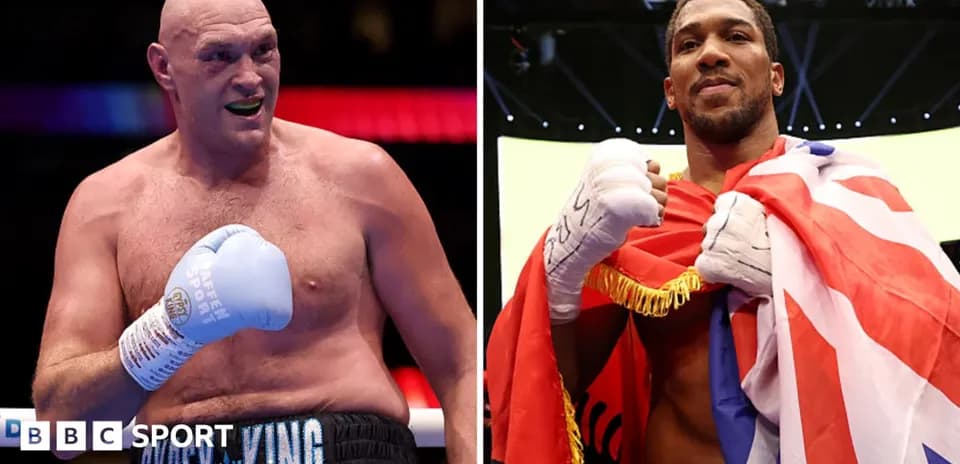Tyson Fury and Anthony Joshua posing before fight