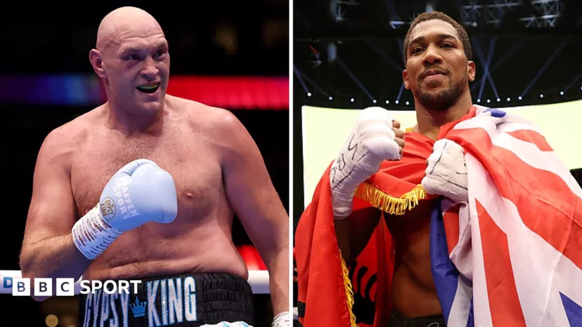 Tyson Fury and Anthony Joshua posing before fight