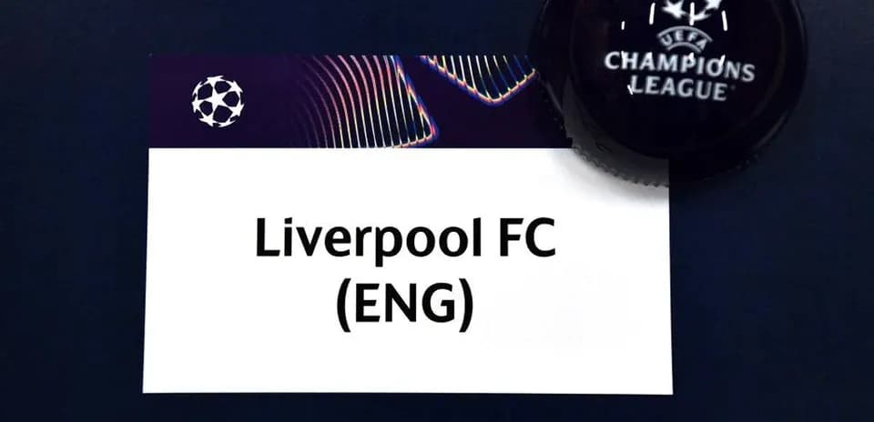 Liverpool FC nameplate with UEFA Champions League logo