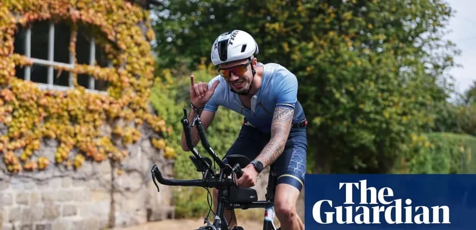 Biker making a hand gesture while riding