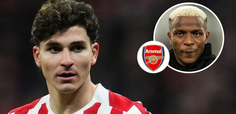 Futbolchi o'yinda, Arsenal logotipi ko'rsatilgan