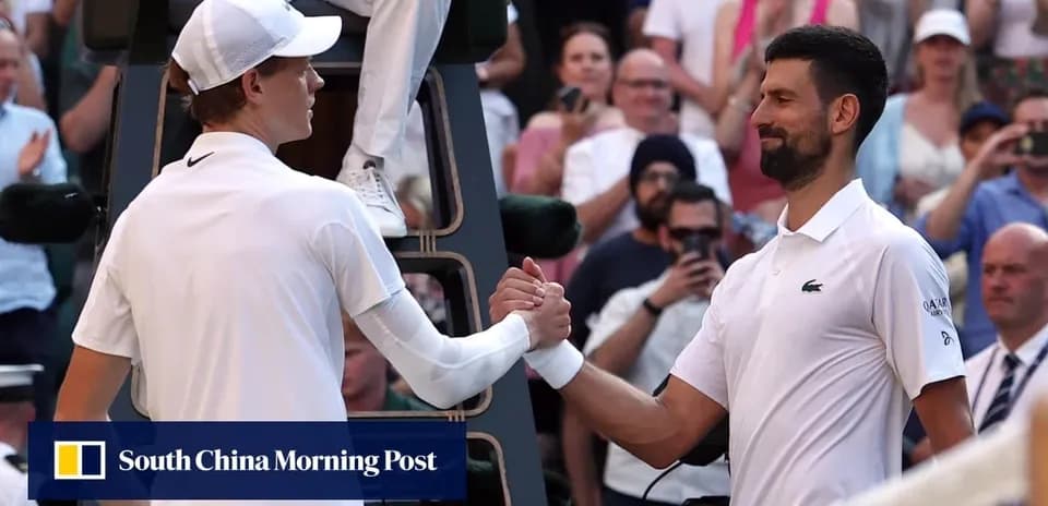 Tennis players shaking hands after match at Wimbledon