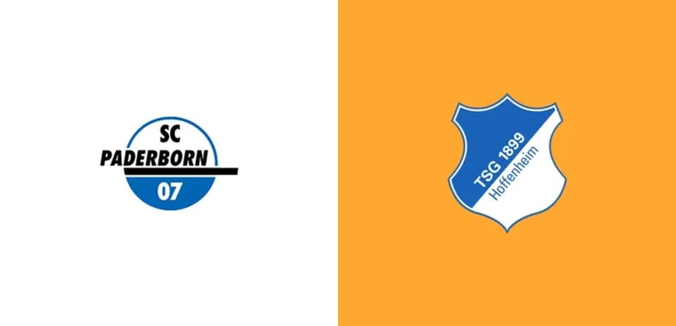 Logos of SC Paderborn 07 and TSG Hoffenheim