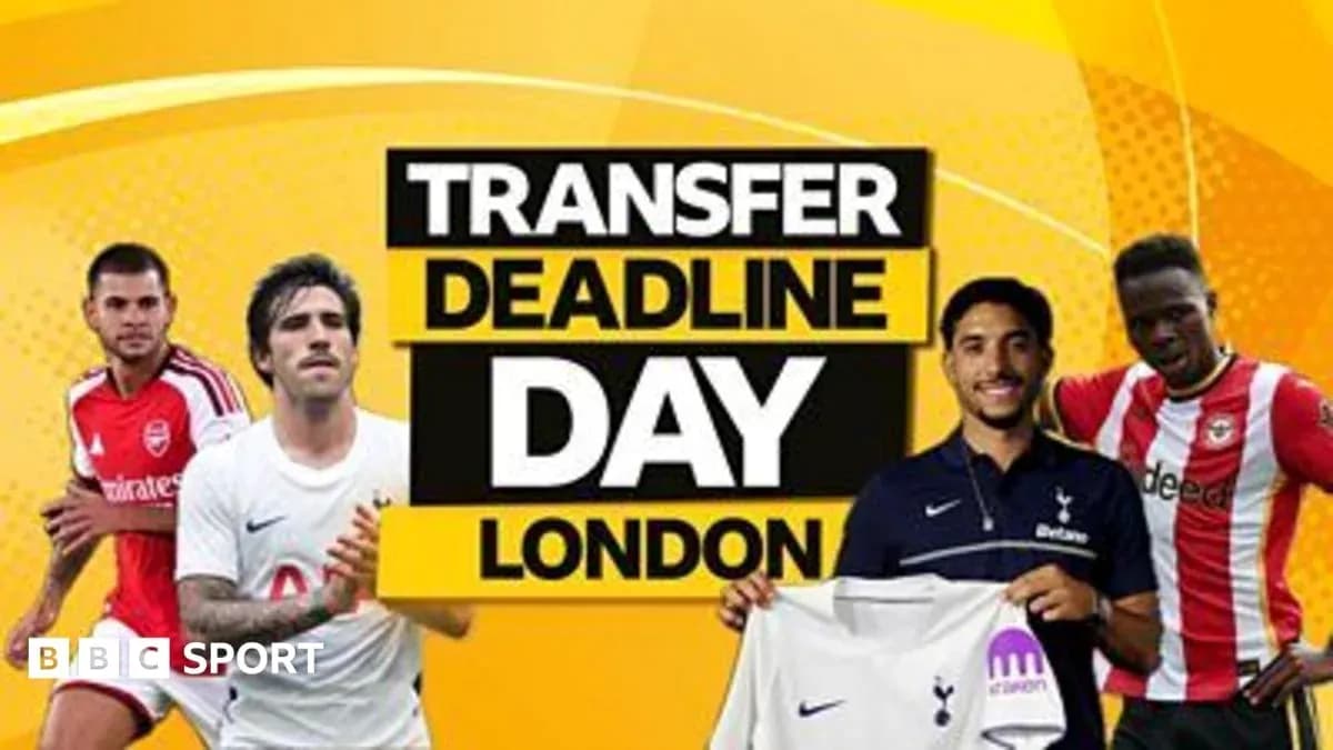 Transfer deadline day graphic featuring players and teams
