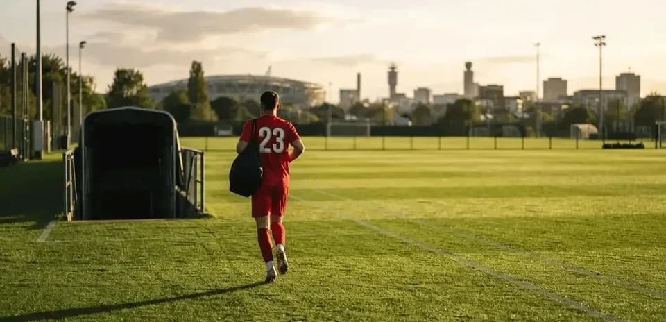 Futbolchi 23 raqamli forma bilan maydonga kiryapti