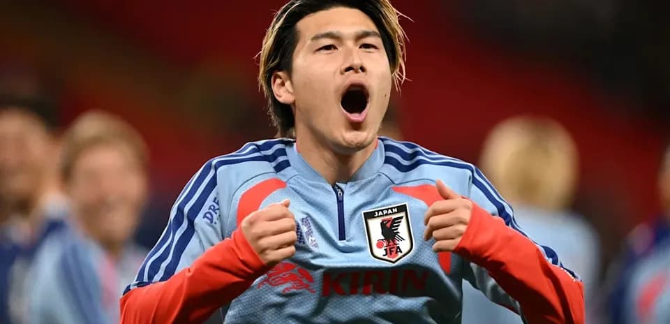 Japan player celebrating before a match