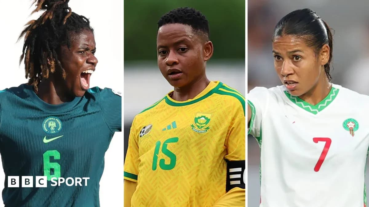 Three female football players in national team kits