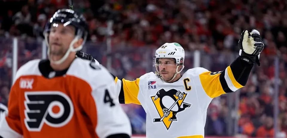 Pittsburgh Penguins player celebrating a goal