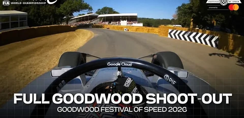 Formula E car racing at Goodwood Festival of Speed